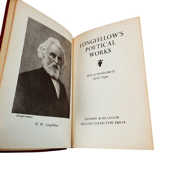 The Poetical Works of Henry W Longfellow Collins Clear Type Press Antique - Picture 12 of 16